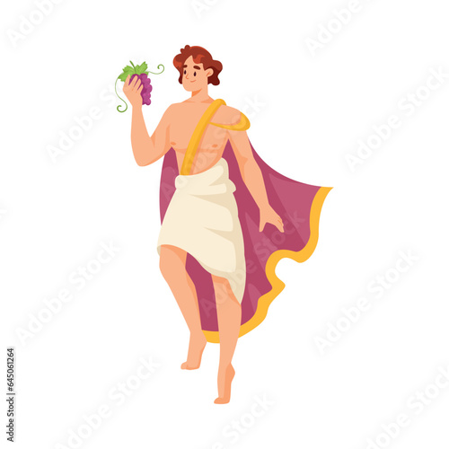 Man Dionysus Ancient Greek God and Deity as Figure from Mythology Vector Illustration