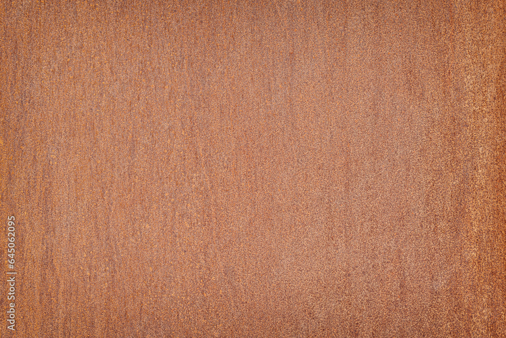 Fototapeta premium The texture of a uniformly rusty iron sheet.