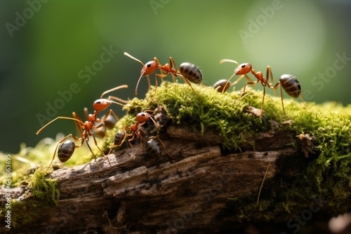 ants working together in unity. Generative AI