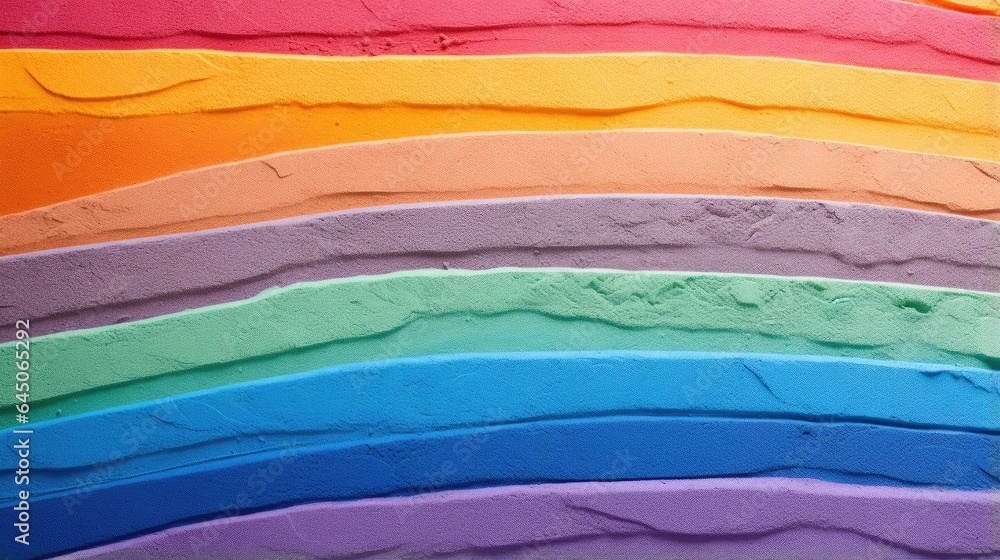 a close-up of rainbow-colored sand stripes , vibrant colors