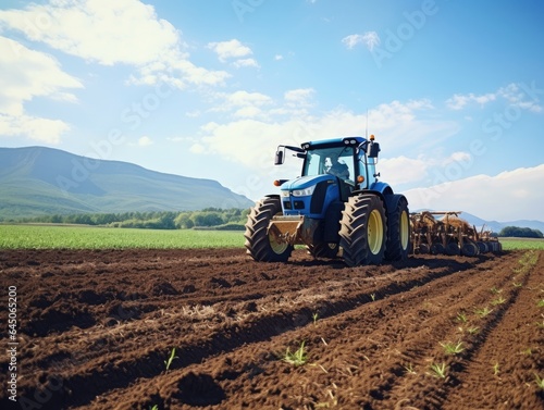 Tractor in field