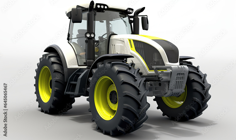 Obraz premium Small Tractor Isolated on White Background