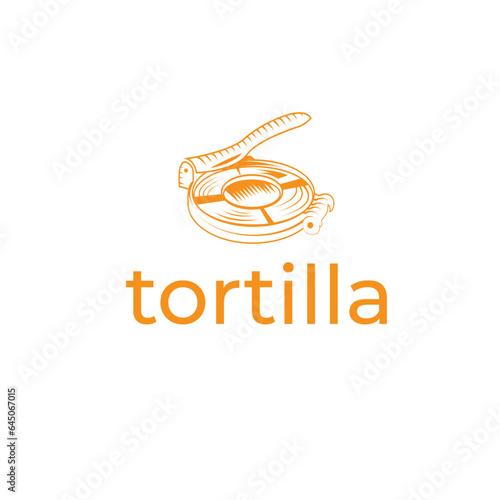 Press for making tortillas simple vector logo