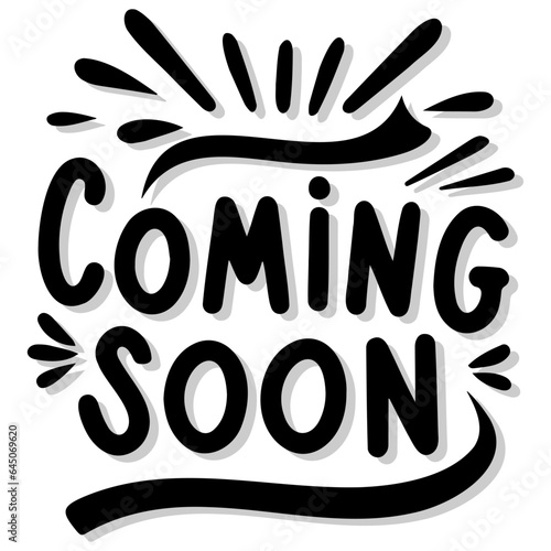 "Coming soon" modern text typography badge or sticker