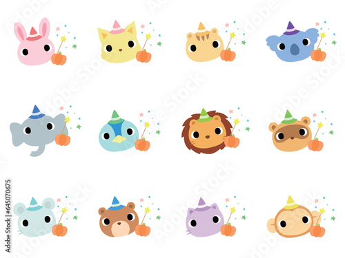 動物の顔　アイコンセット（ハロウィン）