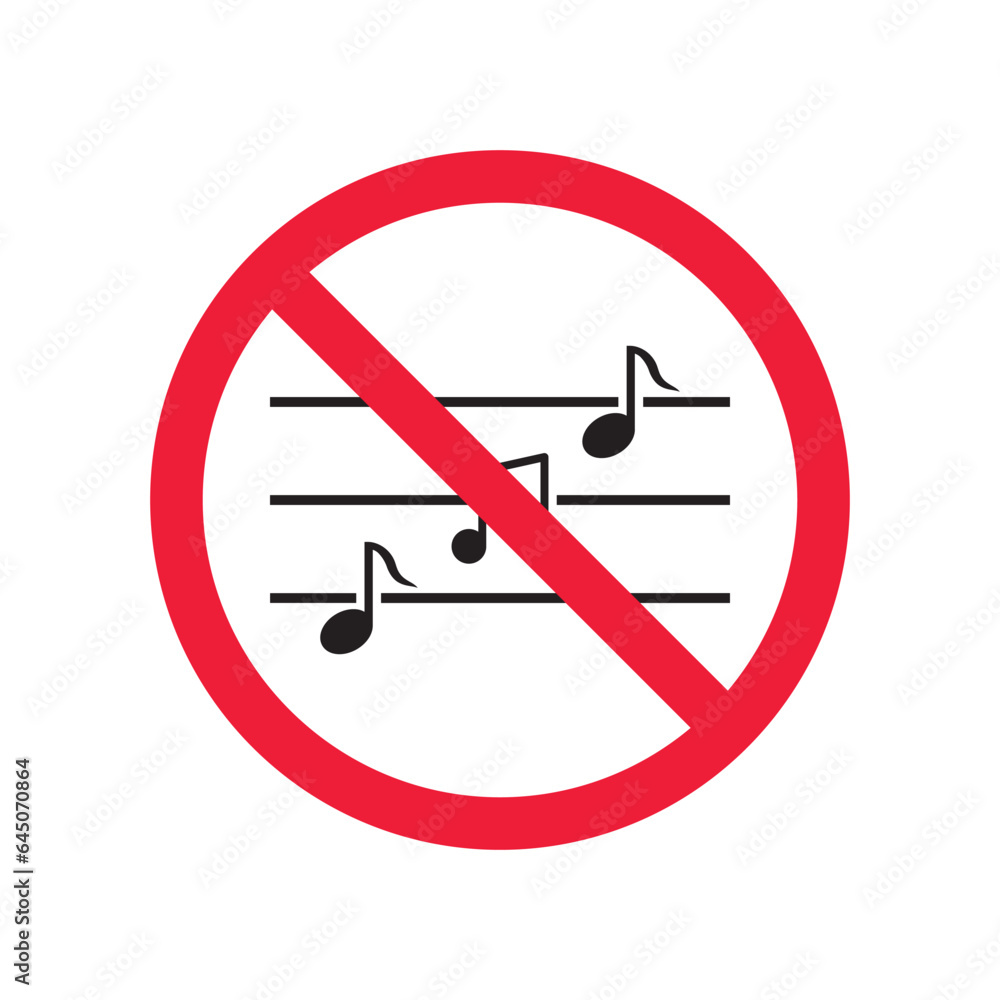 No music icon. Forbidden noise icon. No sound vector sign. Prohibited loud vector icon. Warning, caution, attention, restriction, danger flat sign design. Silence vector icon pictogram No music icon. Forbidden noise icon. No sound vector sign. Prohibited loud vector icon. Warning, caution, attention, restriction, danger flat sign design. Silence vector icon pictogram