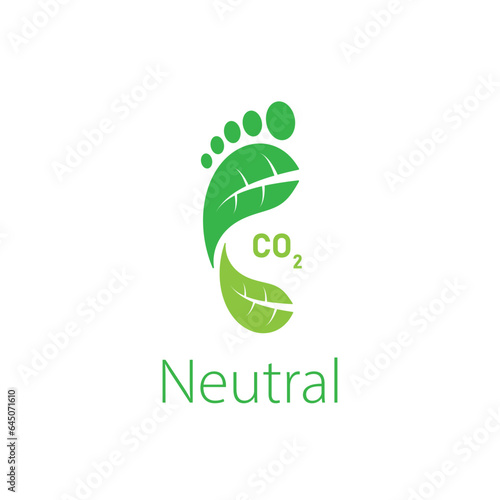 Green Carbon Footprint Icon Concept Design. Vector Illustration.