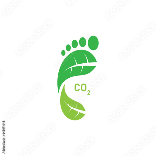 Green Carbon Footprint Icon Concept Design. Vector Illustration. photo