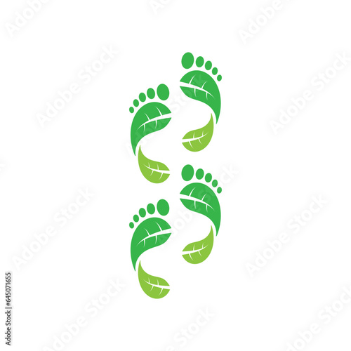 Green Carbon Footprint Icon Concept Design. Vector Illustration.