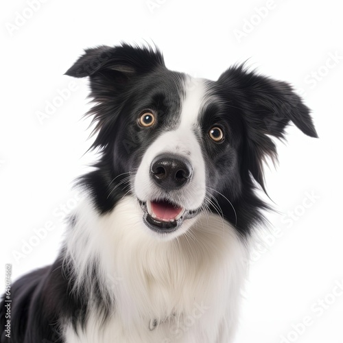 Cute Border Collie dog on white background