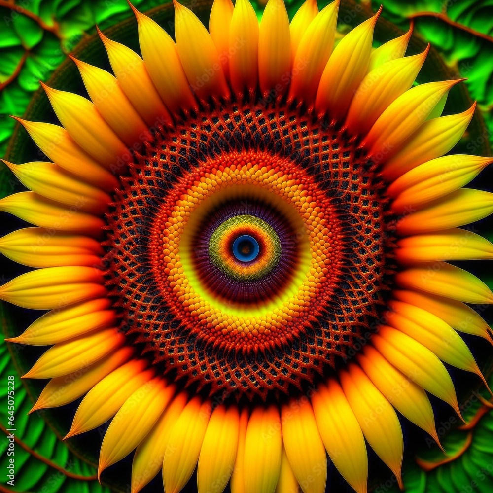 Fractal sunflower flower. Fractal sunflower flower.