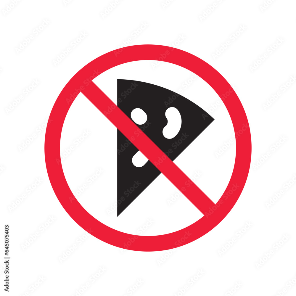 Forbidden pizza icon. No food vector icon. No pizza pictogram. Prohibited cutted pizza vector icon. Warning, danger, caution, attention, restriction flat sign design. Do not eat icon. Forbidden pizza icon. No food vector icon. No pizza pictogram. Prohibited cutted pizza vector icon. Warning, danger, caution, attention, restriction flat sign design. Do not eat icon.