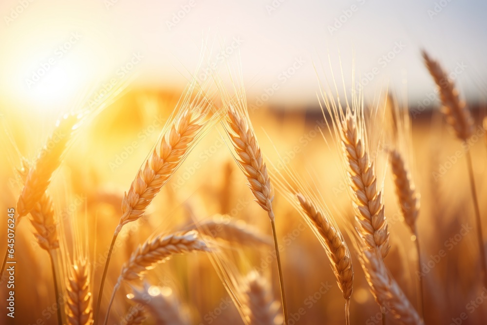 spikelets of wheat in the field.sunset light.atmospheric.harvest spikelets of wheat in the field.sunset light.atmospheric.harvest
