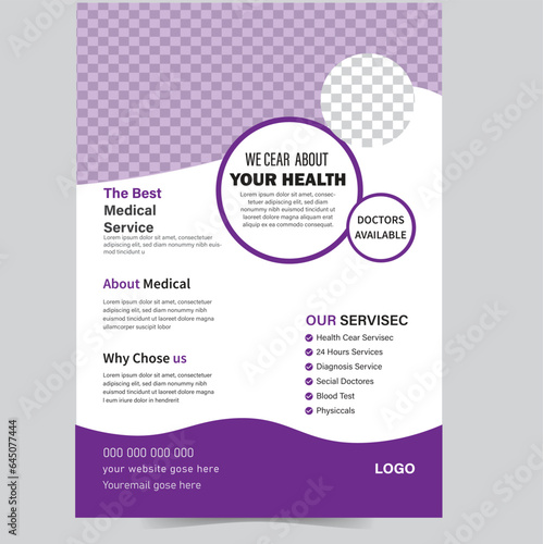 Medical Business Flyer Layout, Professional health care and medical roll up design, printing, Vector Design, Medical Flyer Designee for business Medical Poster Designee. Medical Flyer Designee