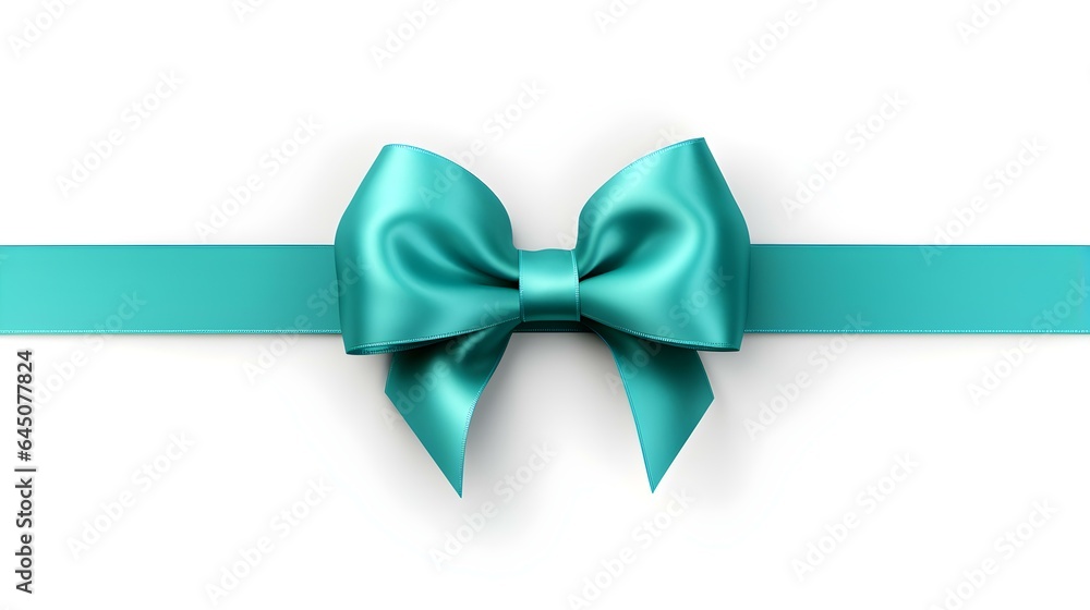 Turquoise Gift Ribbon with a Bow on a white Background. Festive Template for Holidays and Celebrations
Turquoise Gift Ribbon with a Bow on a white Background. Festive Template for Holidays and Celebrations