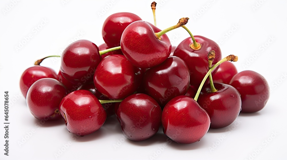 Close-up of a bunch of ripe, juicy cherries.