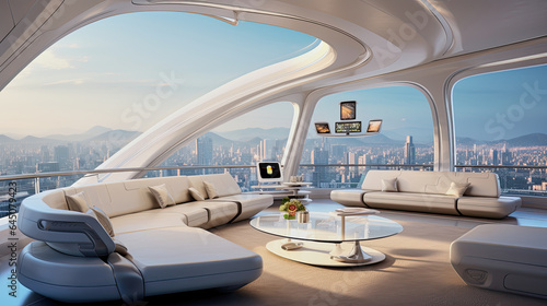 futuristic modern living room © Claudia Nass