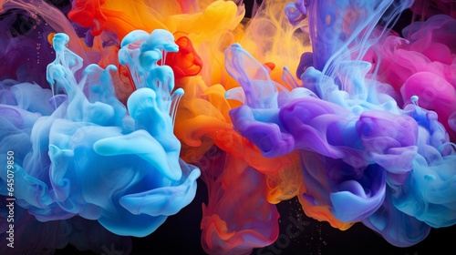 The moment a colored liquid freezes mid-air, forming intricate and delicate patterns reminiscent of suspended stained glass