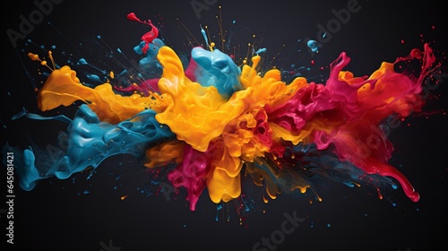 The sudden burst of color as a paint-soaked brush makes contact with a canvas, releasing creative energy © nomi_creative
