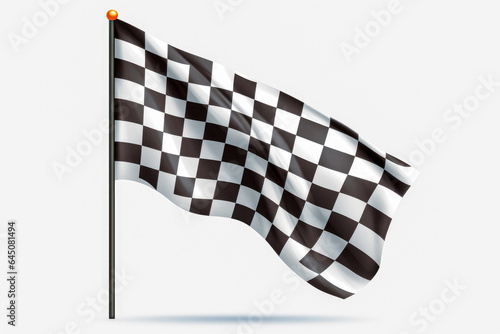 Checkered flag isolated on white background.