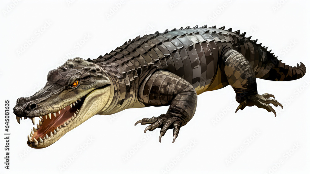 big crocodile isolated on white background. big crocodile isolated on white background.