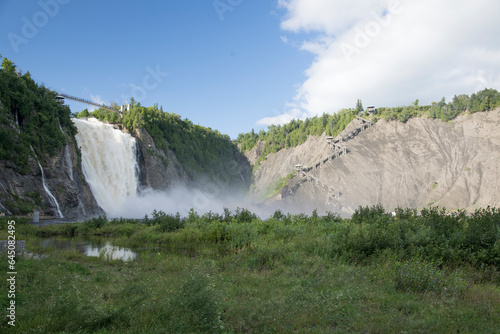 Beautiful view of Montmorency Waterfall in Canada