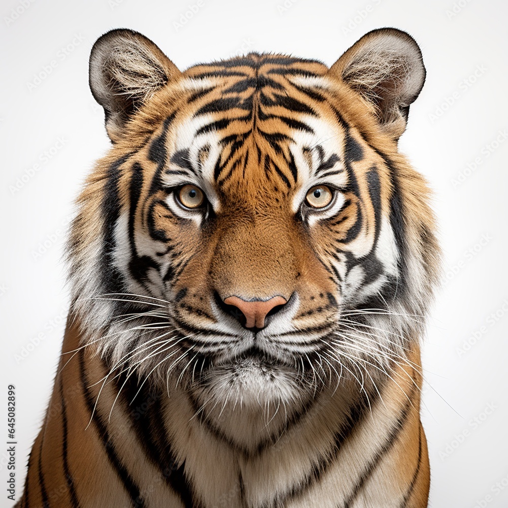 Naklejka premium Close up Tiger face head front view AI generated image