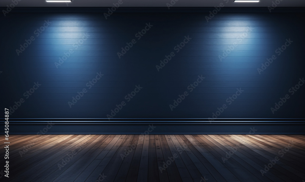 empty dark blue backdrop for the product presentation
