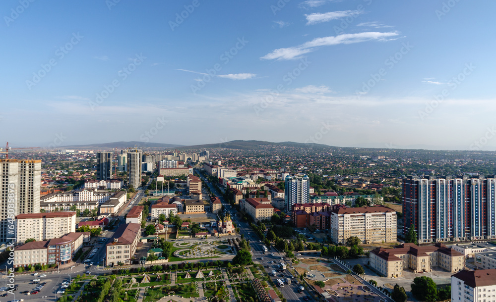 panorama view of the city of Grozny Chechnya