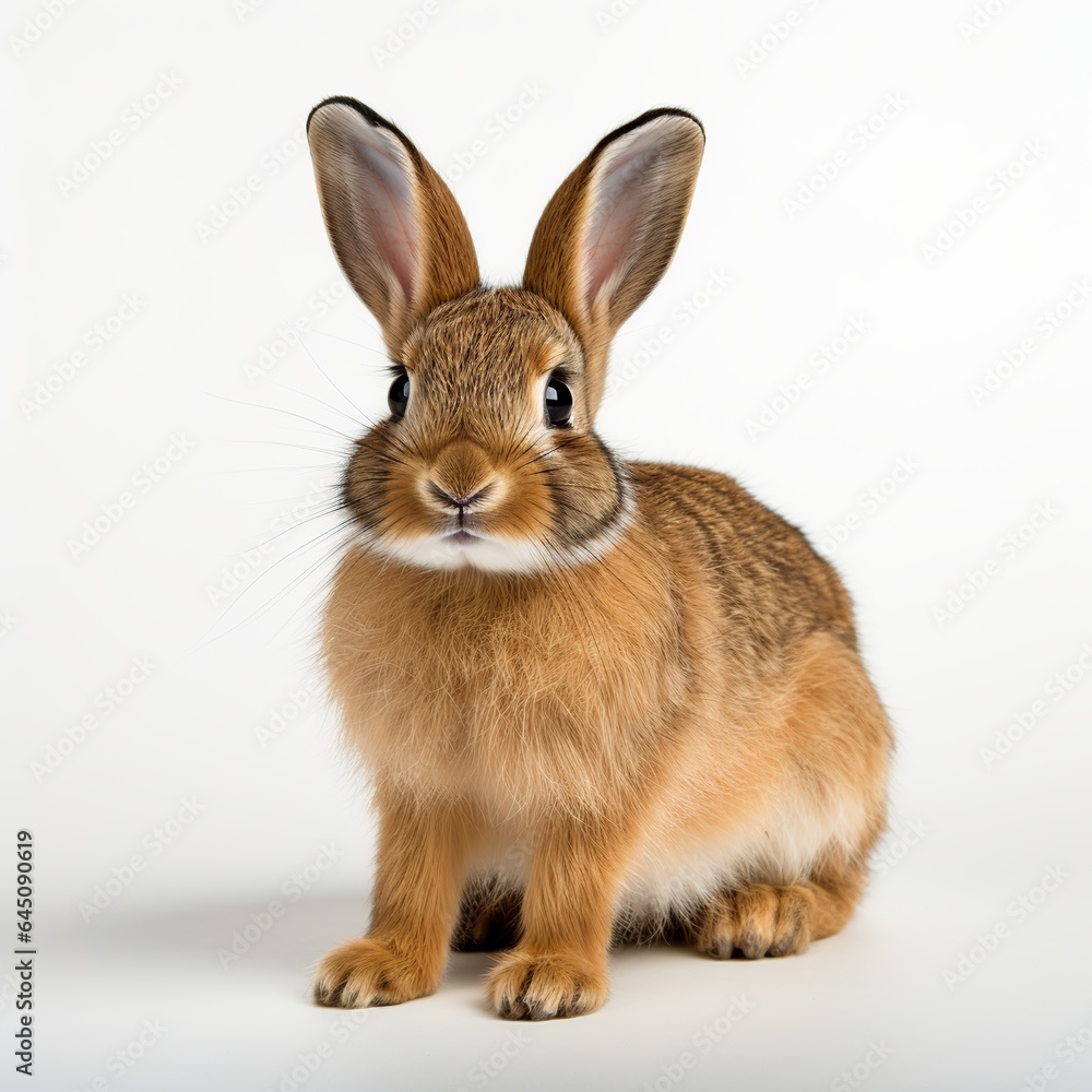 Cute rabbit animal sitting white background Cute rabbit animal sitting white background