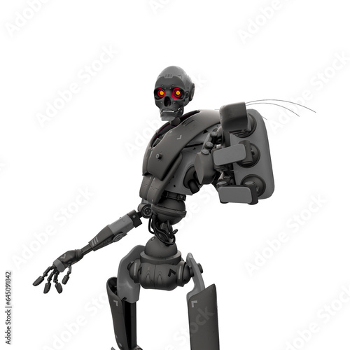 skeleton robot want you on white background