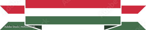 Ribbon Shaped Hungary Flag Symbol Icon. Vector Image.