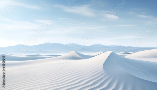 The vast expanse of white desert, the background is a quiet place with no people
