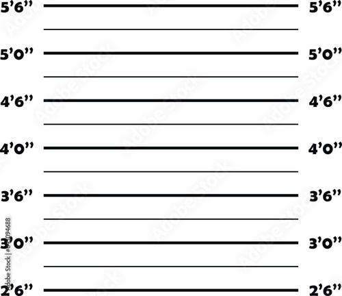 Police Line Up Height Chart Vector