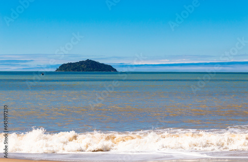 beach and sea Feia island Balneário Piçarras , Santa Catarina, Brazil  photo