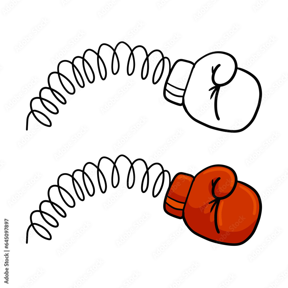 Poster Print Boxing Glove on spring 40x40 cm