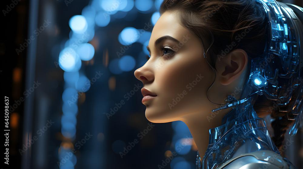 Beautiful futuristic robot woman Beautiful futuristic robot woman