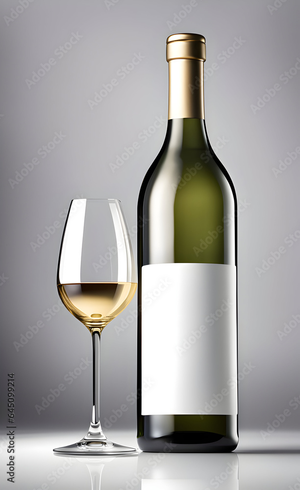 Wine bottle and glass. Wine bottle and glass.