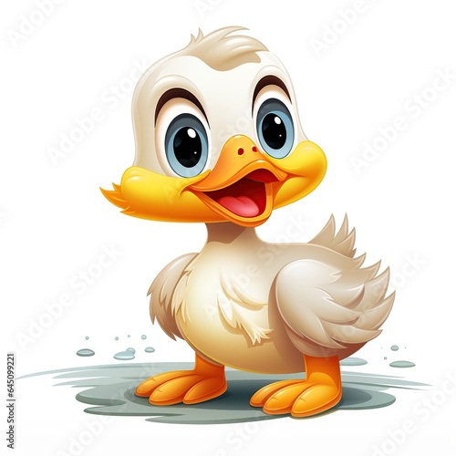Duck animal on a white background AI generated image