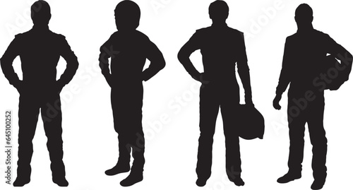 Race Car Drivers Silhouette Vector Pack