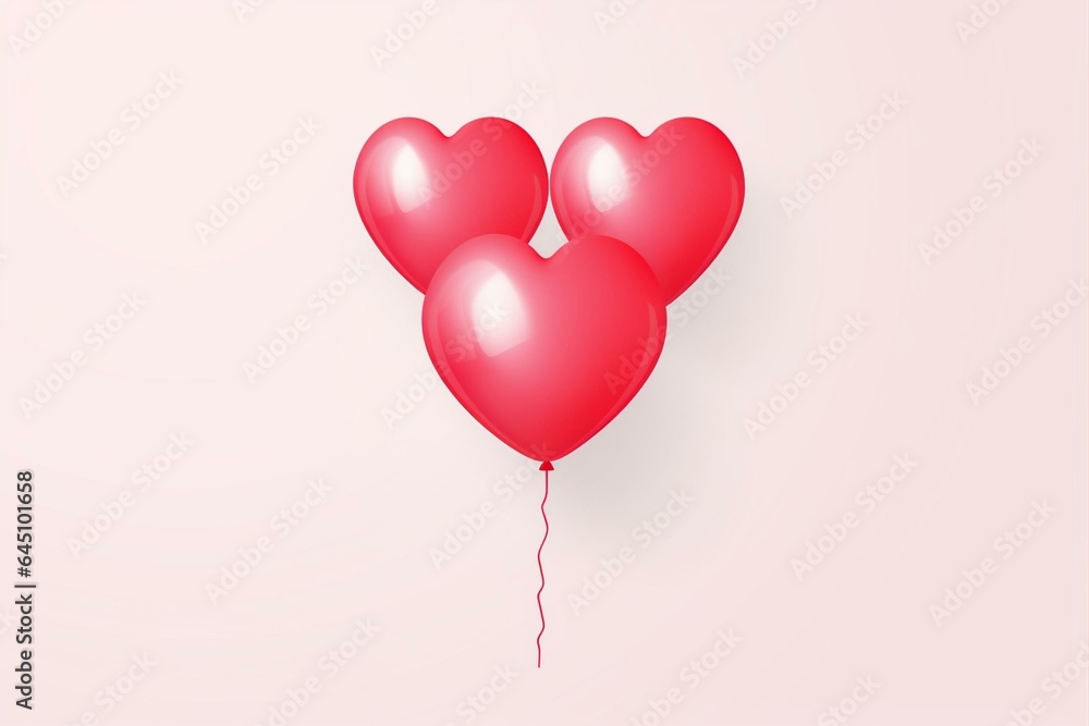 Valentine's day balloon heart design for cards, flyers, invitations, and decor. Generative AI