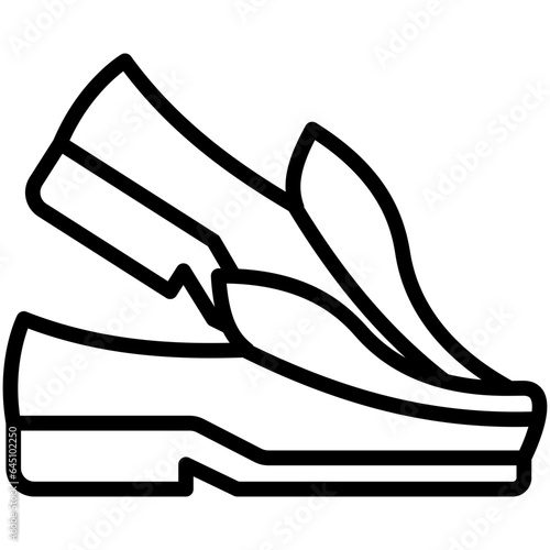 Loafers icons, are often used in design, websites, or applications, banner, flyer to convey specific concepts related to fashion 