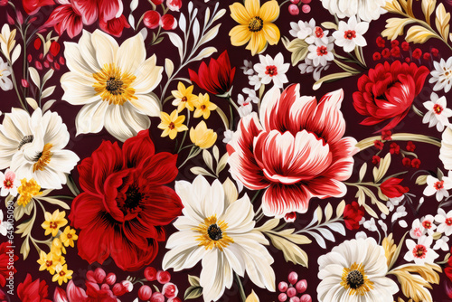 Seamless pattern - repeatable texture or tile of flowers