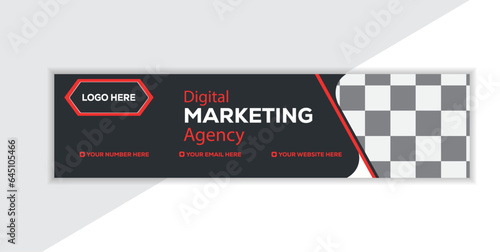 Vector digital marketing Agency linkedin cover template and simple cover design