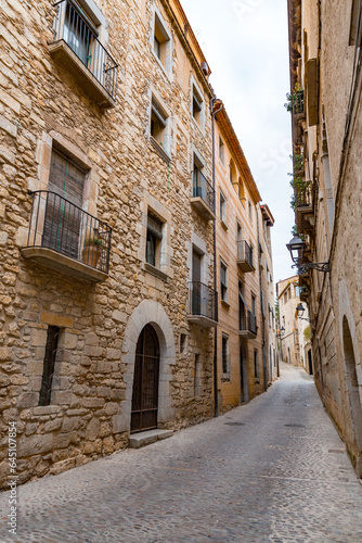 Generic street view from the city of Girona in southern Catalonia  Spain