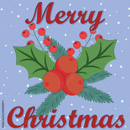 Retro Groovy Hippie Christmas hand drawn greeting card clipart composition, modern 60s 70s retro card, poster, banner design. Merry Christmas and Happy New Year, poster design template. Vector 