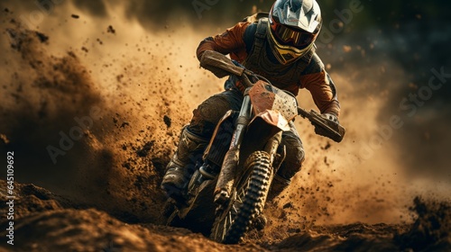 Racing Through the Mountain and Forest on a High-Speed Motocross Dirt Bike   © 0xfrnt