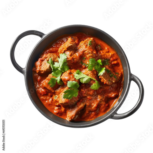 Delicious Bowl of Lamb Masala Isolated on a Transparent Background