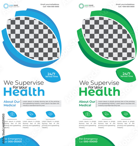 Medical Roll Up standee banner template design for hospital
