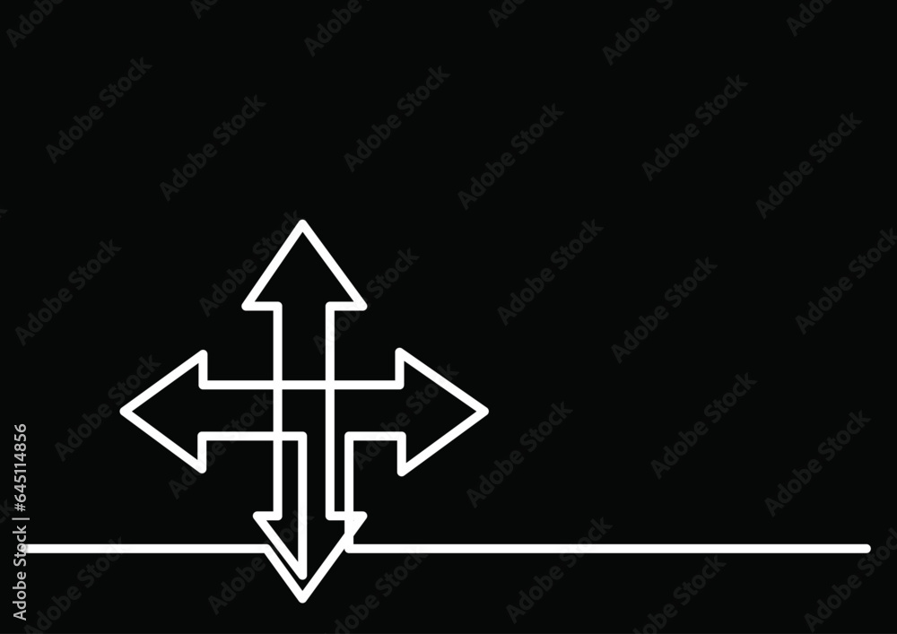 continuous line drawing vector illustration with FULLY EDITABLE STROKE of arrow as business concept continuous line drawing vector illustration with FULLY EDITABLE STROKE of arrow as business concept